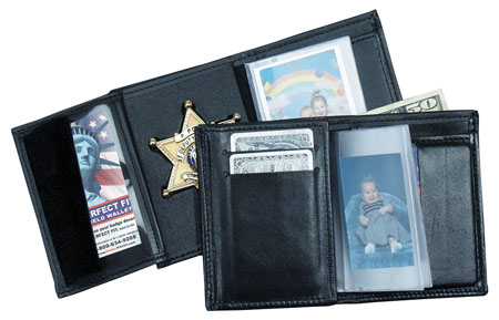 Recessed Badge Wallet w/ CC slots, Single ID Window